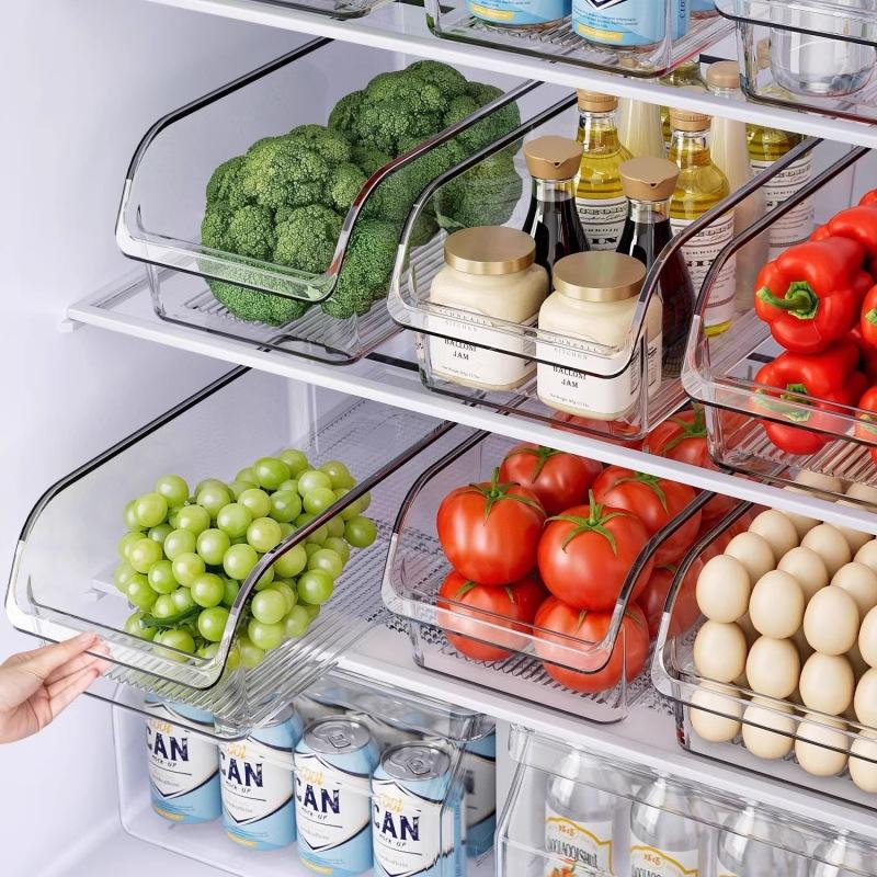 2Pcs/3Pcs/4Pcs Clear Fridge Organizer Open Drawer Snack Storage Box Multifunctional Container For Home