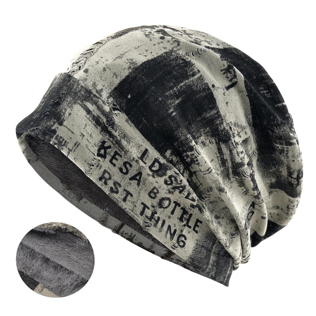 Women's Vintage Slouchy Ripped Plush Hat - Autumn/Winter Warm Headwrap