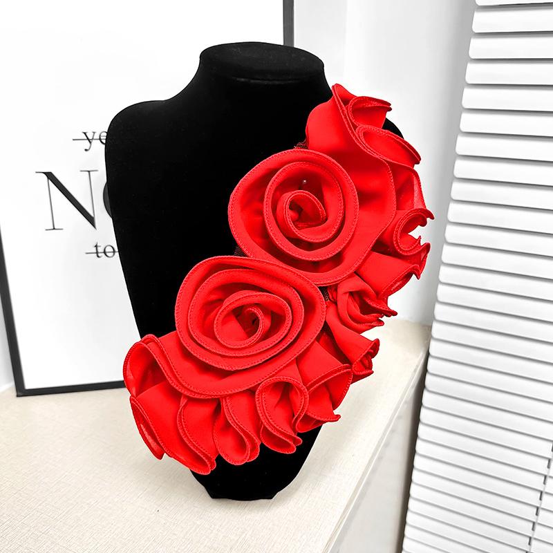 3D Floral Applique Decoration Handmade Flower Patch DIY Flower Collar Sewing Applique Corsage for Wedding Dress Accessories