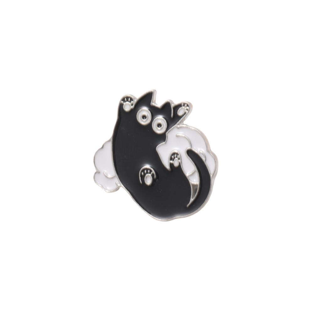 

Cute Cartoon Black Kitten Cloud Alloy Brooch