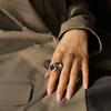 Stainless Steel Exaggerated Ring Smooth Vintage Finger Ring Exquisite Geometric Ring  Wedding