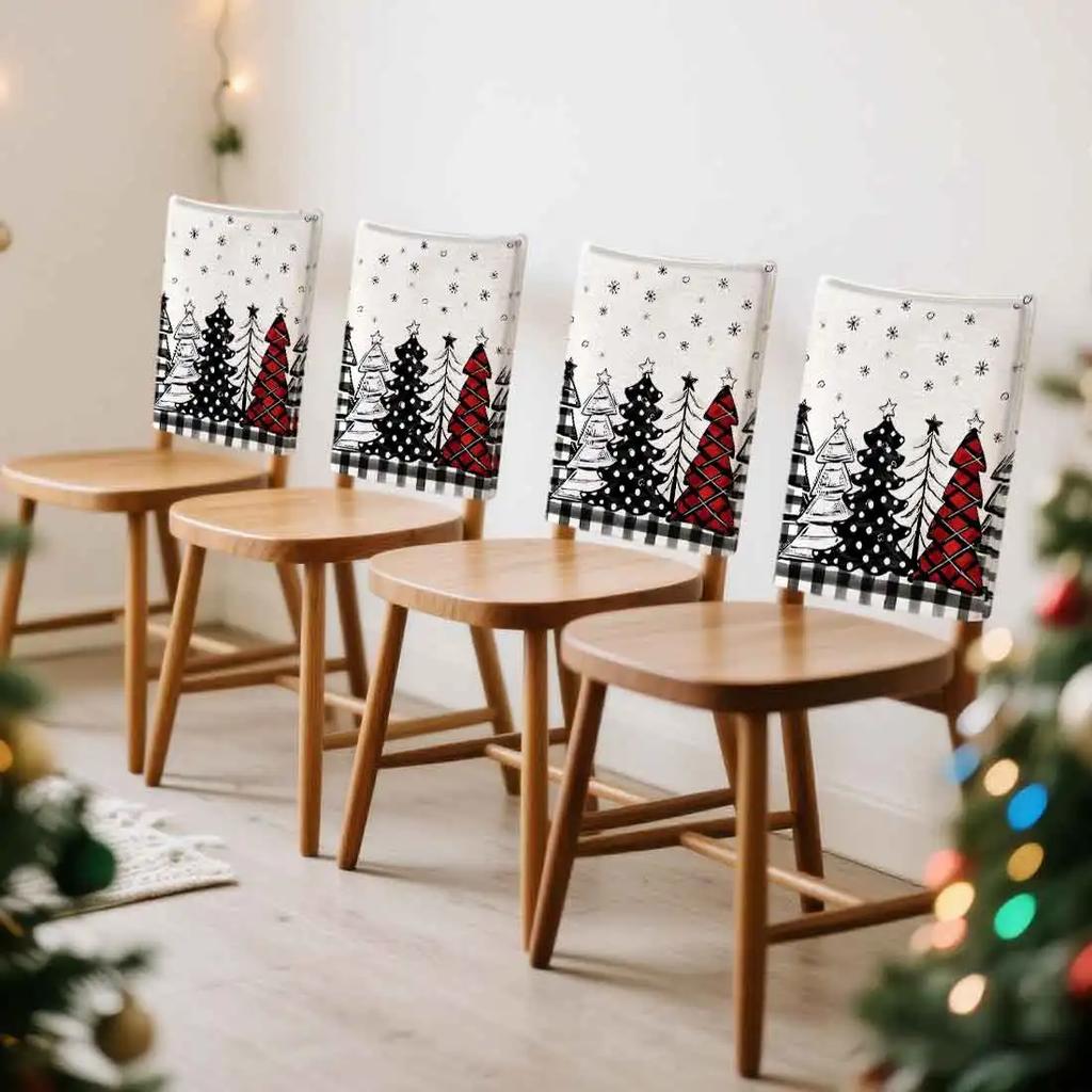 2/4/6pcs/set 45x55cm Christmas Tree Chair Cover Table Decoration Dining Seat Chair Covers Dining Room Bar Party Banquate