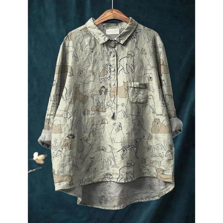 Japanese Kimono Blouse Harajuku Cute Strawberry Cats Print Women's Long Sleeve Shirt Summer Casual V Neck Cozy Loose Top