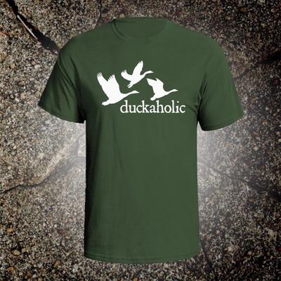 Duckaholic Hunting Vintage Style Graphic T Shirt Tee Browning Mossberg Ruger