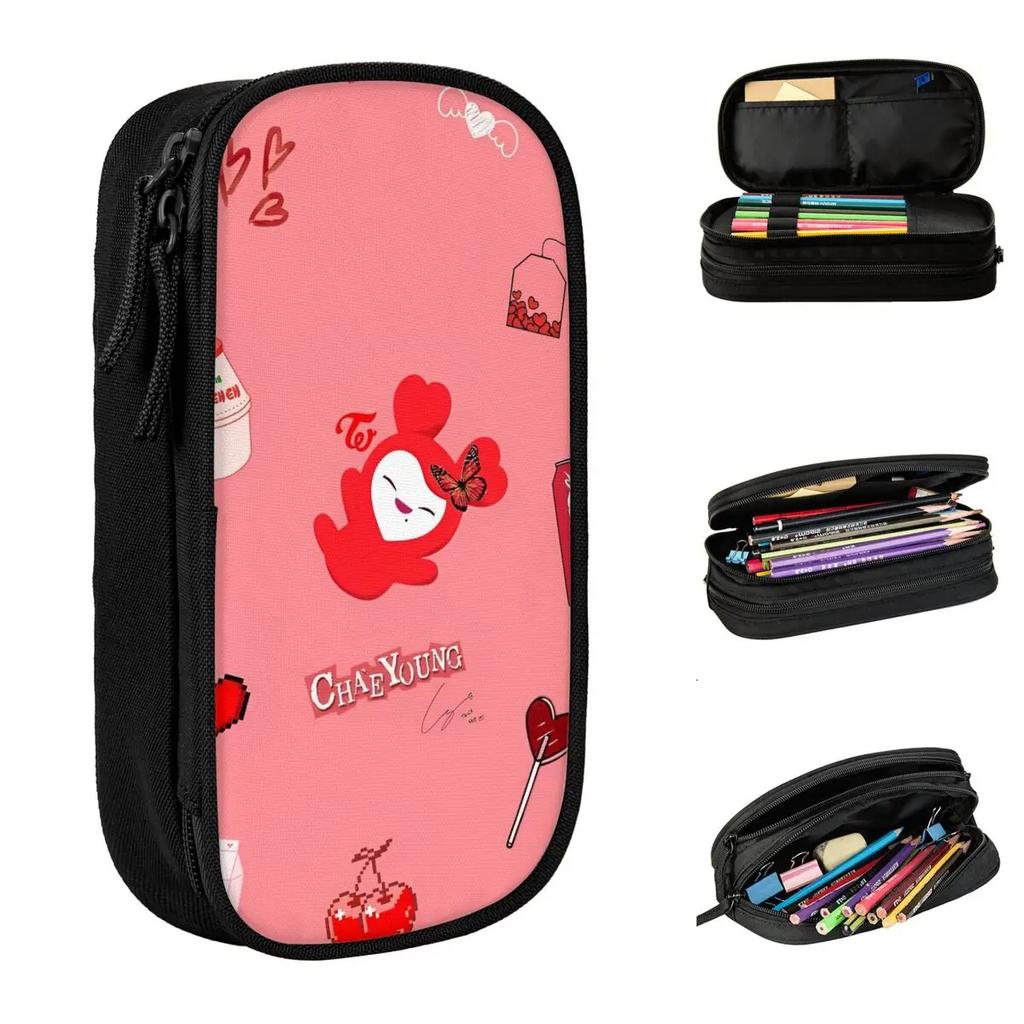 Kpop-T-Twices Pencil Cases New Pen Holder Bag Girls Boys Big Capacity Office Gift Pencilcases