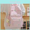 Cute Colorful Star Patterned Student Lightweight Backpack With Plush Pendant For School Travel