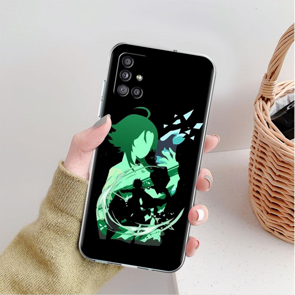 Transparente Hülle für Samsung Galaxy A52 A12 A51 A32 A21s A71 A32 A22 50 A70 A31 A72 5G Handyhülle Anime Genshin Impact