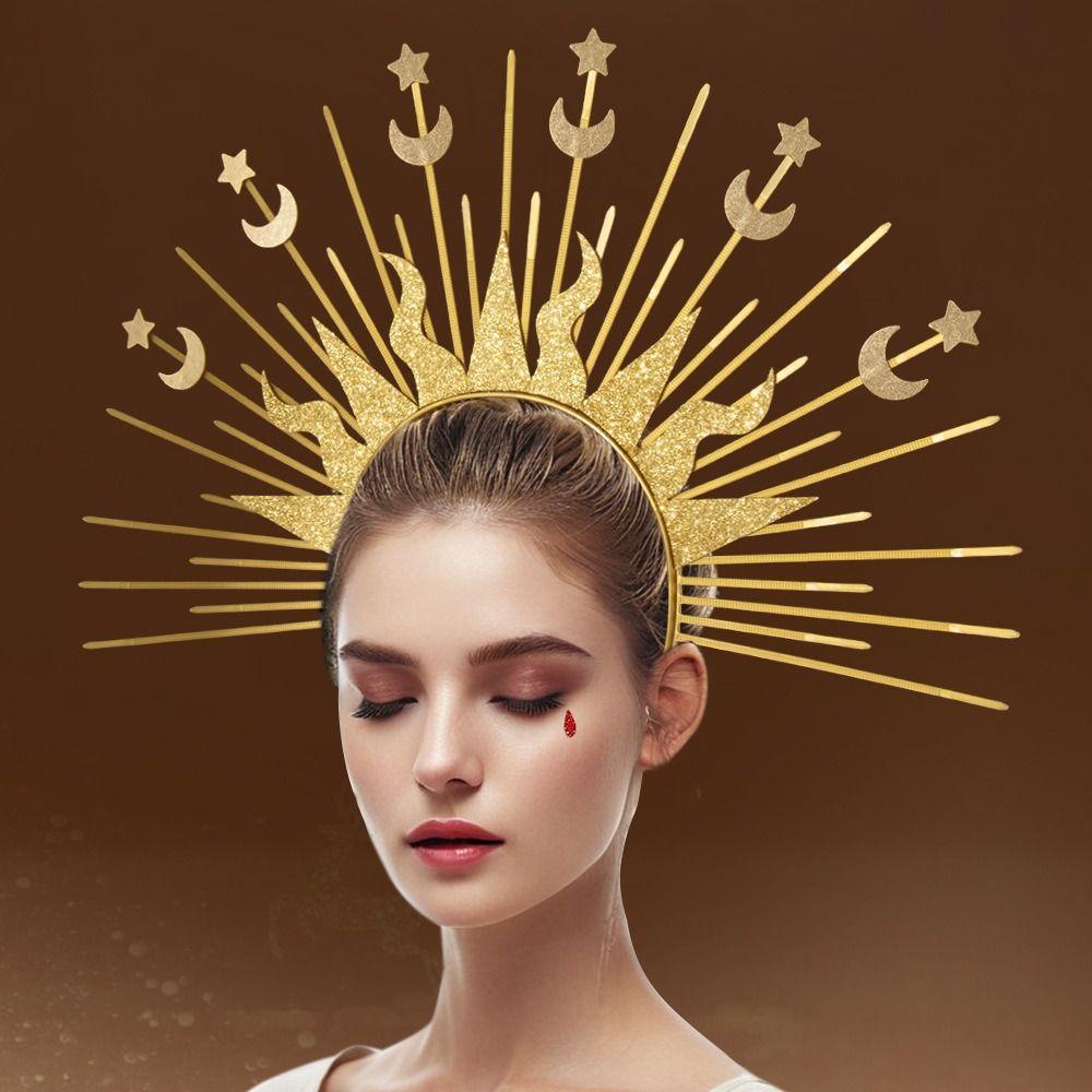 Sun God Halo Headband Star COSPLAY Hair Hoop Vintage Tiara Headdress Halloween Party Cosplay