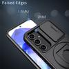 For Samsung Galaxy A55 5G Case Magnetic Kickstand TPU+PC Phone Cover with Slide Lens Lid