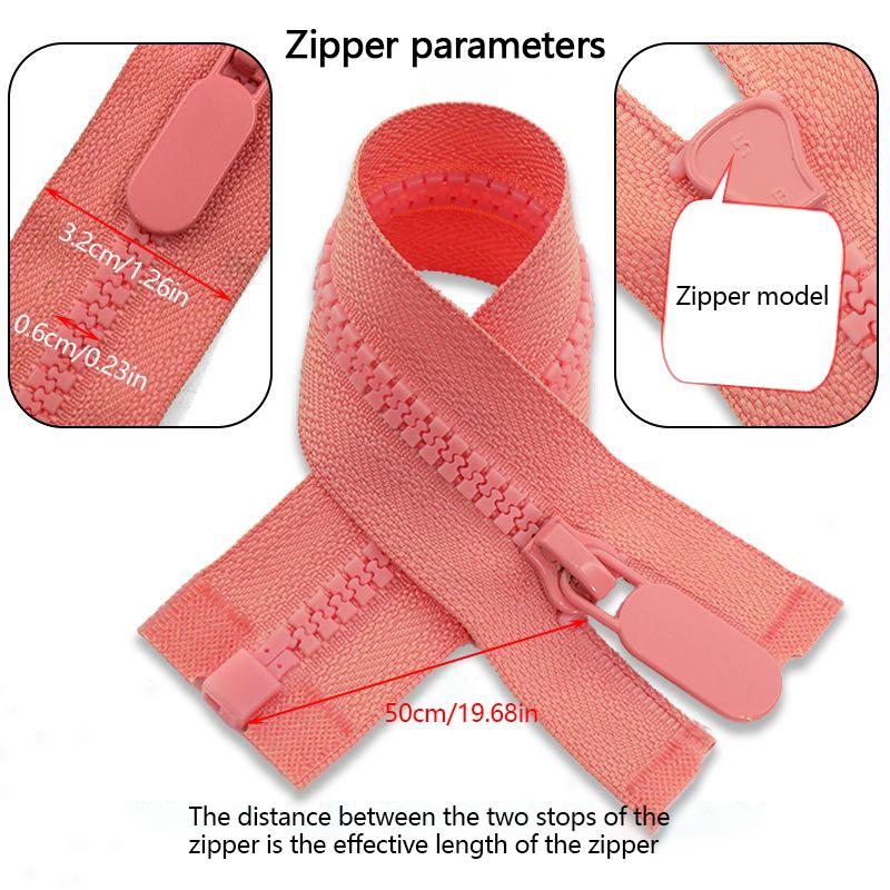 5# 50cm Resin Zipper Colorful Open-End Zippers For Coat Jacket Uniforms Sleeping Bag Tent Zipper DIY Garment Sewing Accessories