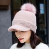 Πλεκτό καπέλο Winter Plus Βελούδινο Γυναικείο καπέλο από γούνα κορεατικής μόδας Ζεστό καπέλο χοντρό καπέλο από γούνα κουνελιού για γυναίκες