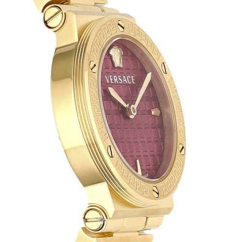 Versace Greca Logo Watch, Red Dial, Stainless Steel, Sapphire Crystal, Quartz Movement, 27mm, VEZ100621, Women's