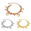New Stainless Steel Girls Bracelets Women Gift Multi-layer Stylish Heart Charm Bracelet Adjustable Best Selling
