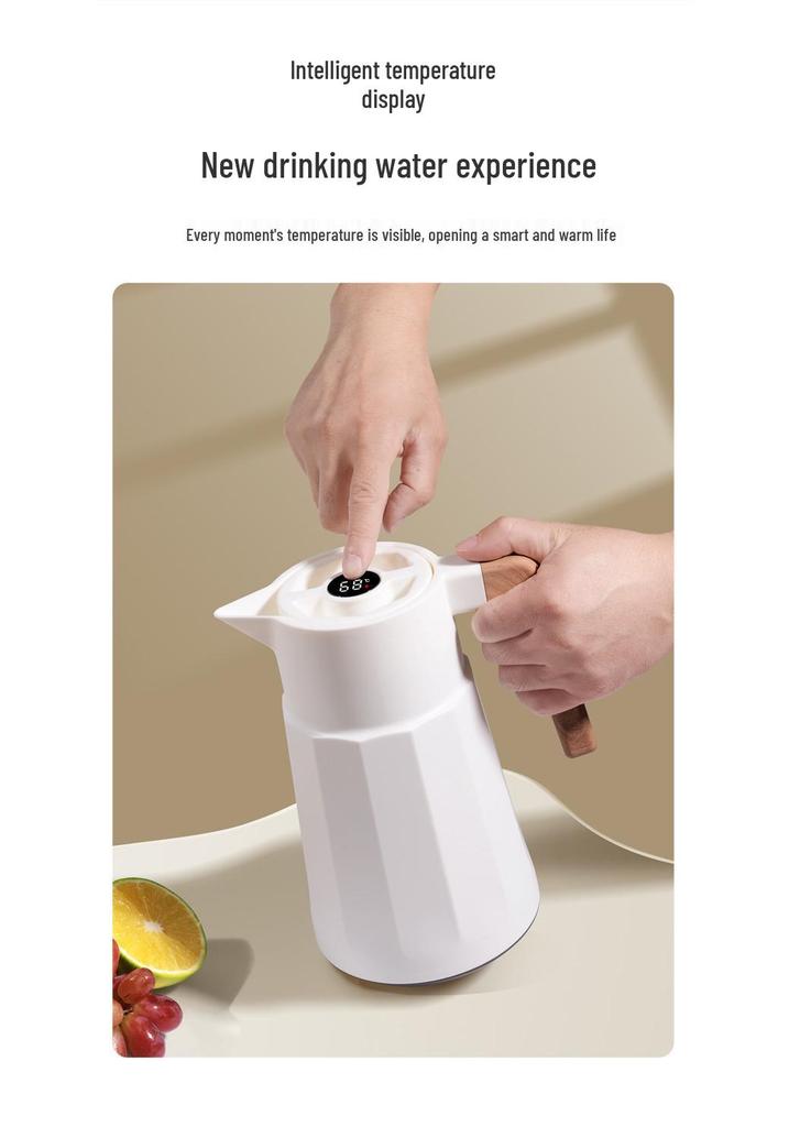 European Style Large Capacity Insulated Smart Thermos Flask - Perfect for Home, Coffee, and Office Use