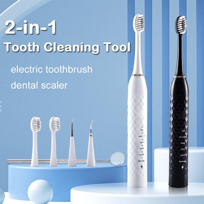 Spazzolino Elettrico Vibratore Sonico Detergi Tartaro Per Sbiancamento Denti Rimuovi Macchie Tartaro Calcolo Dentale Strumenti Per La Pulizia Dei Denti