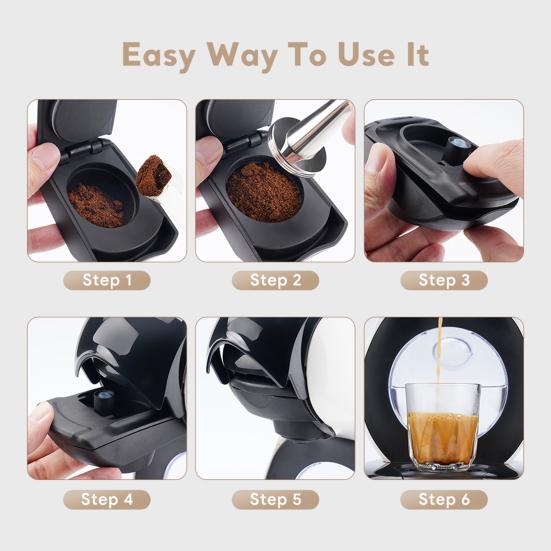 Reusable Coffee Capsule Holder for Dolce Gusto DG325 Machine Refillable