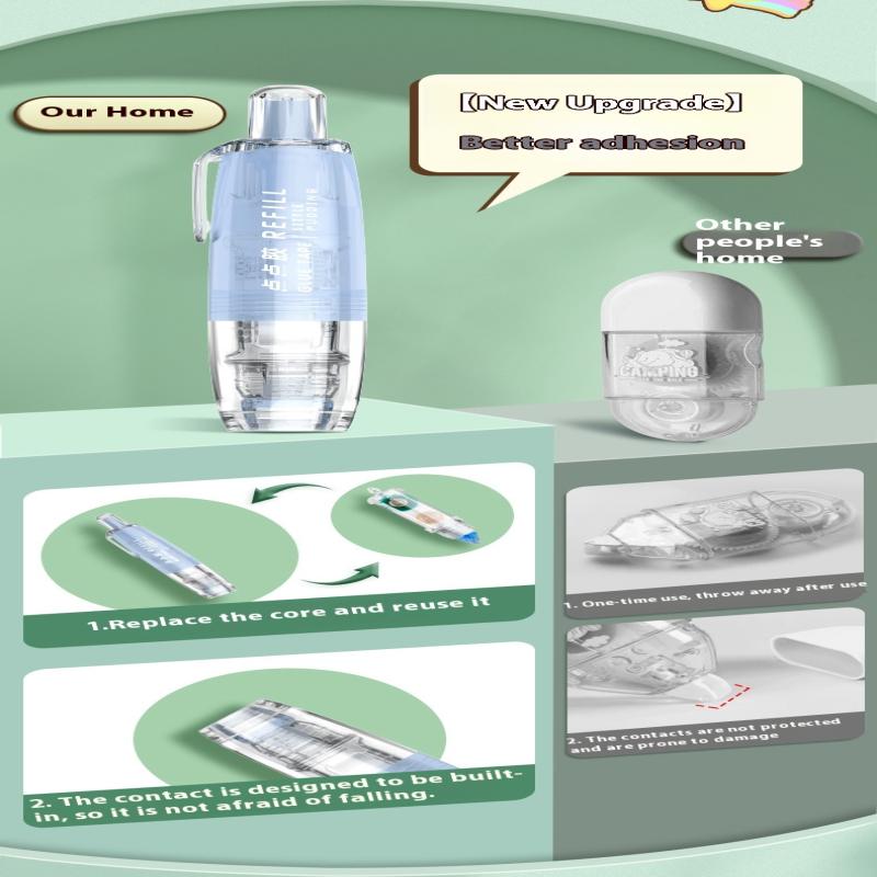 360° Rotatable Dots Glue Roller Double Sided Tape Pen 5M Refillable Adhesive For Scrapbooking Diy Crafts School Office Supplies