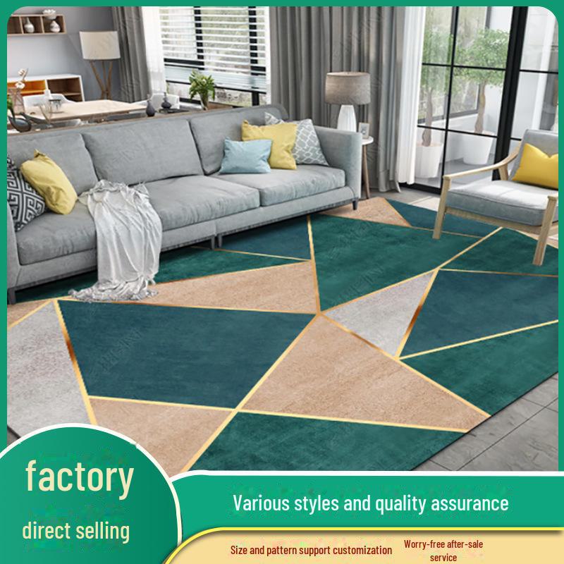 Living Room Luxury Area Rug: Geometric Carpet for Bedroom, Bedside, or Coffee Table