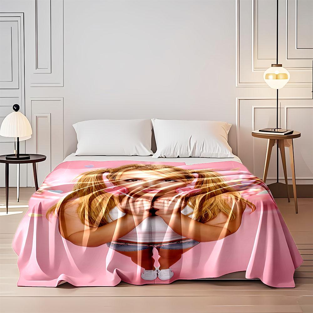 Pink Heart Candy Style Blanket for All Seasons Blanket Lunch Break Throw Gift
