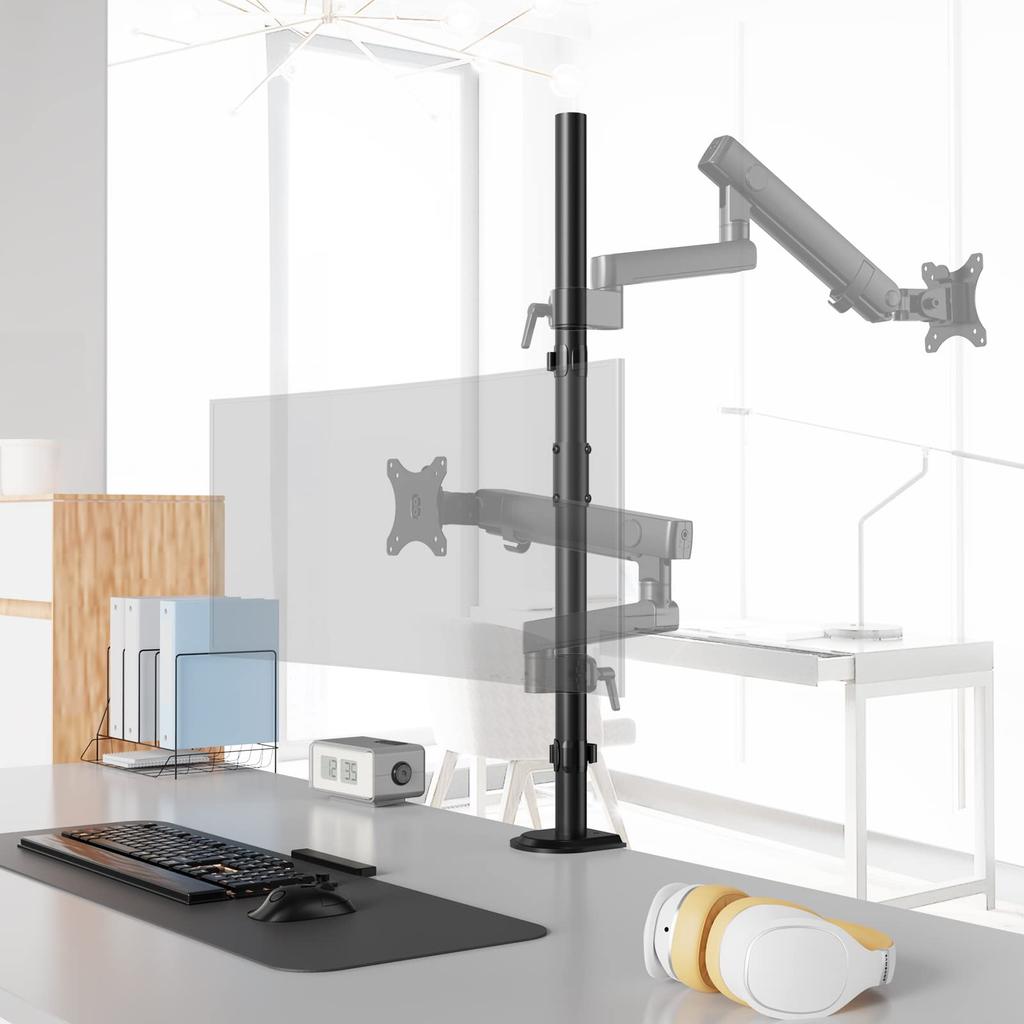 ACCURTEK Monitor Arm Support Pole Long Length Clamp Grommet Screw Diameter Mount, Only, Type, 80cm, Type, Type, Fixation, 3.5cm