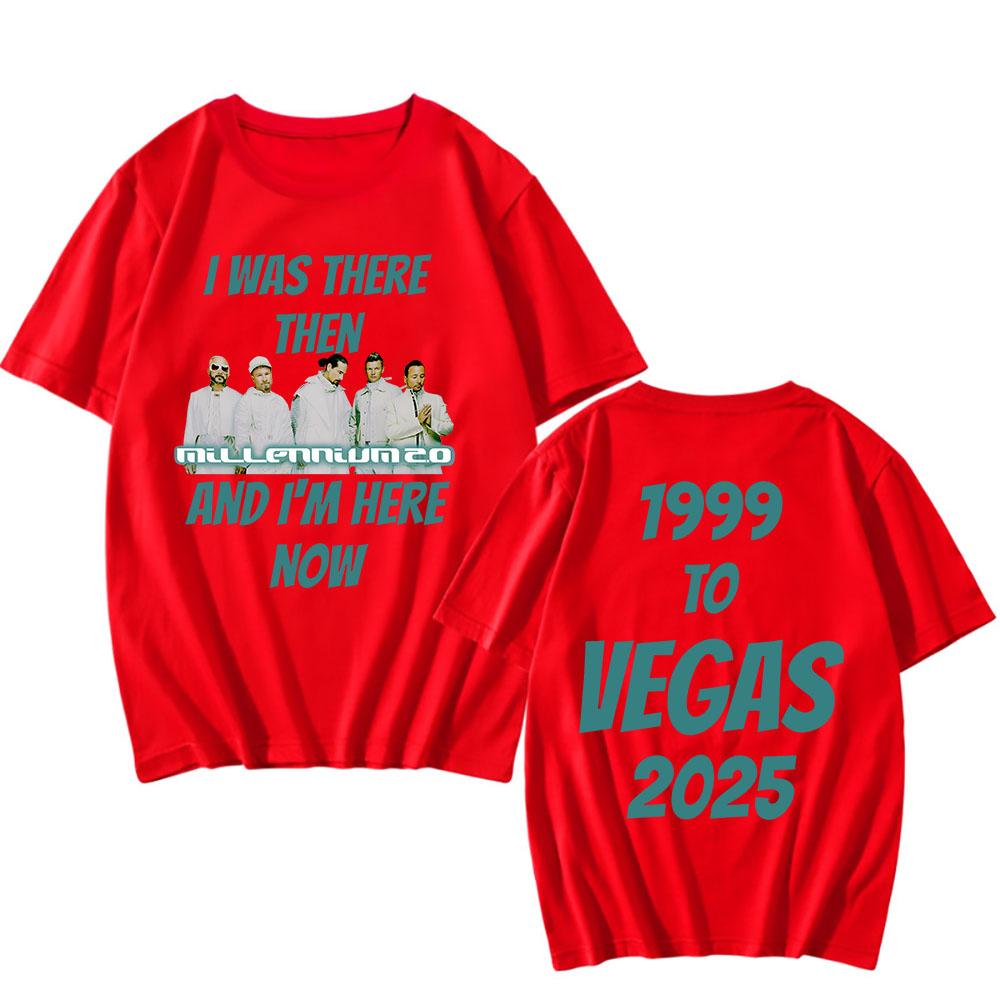 Millennium 2.0 1999 To Vegas 2025 Tour T-shirt Backstreet Boys Band Fashion Tshirts Cotton Short Sleeve Male T Shirt Unisex Tees