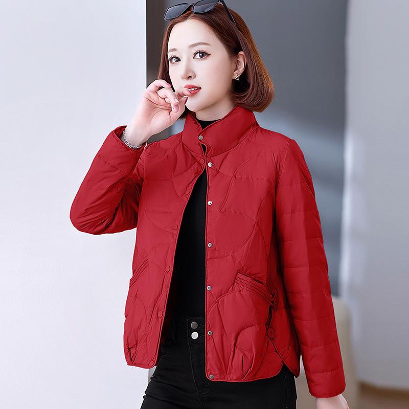 White Duck Down Women's Short Jacket - 2025 Winter Stylish Warm Lightweight Outerwear for Mothers