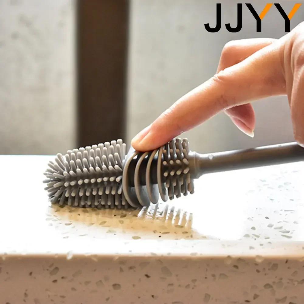Silicone Cup Brush Long Handle Glass Cleaner for Kitchen Wine Bottle Scrubber Cleaning Tool