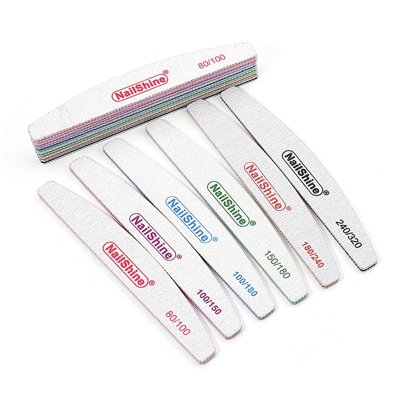 Imported Half-Moon Wear-Resistant Sandpaper Nail File - Double-Sided Durable Polishing Tool