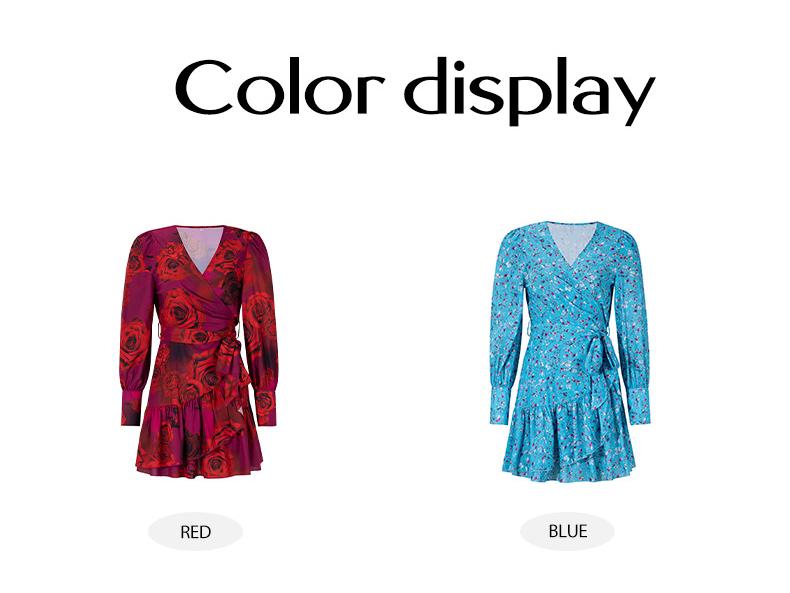 Diyun 2024 Autumn/Winter Elegant V-Neck Printed Women's A-Line Dress