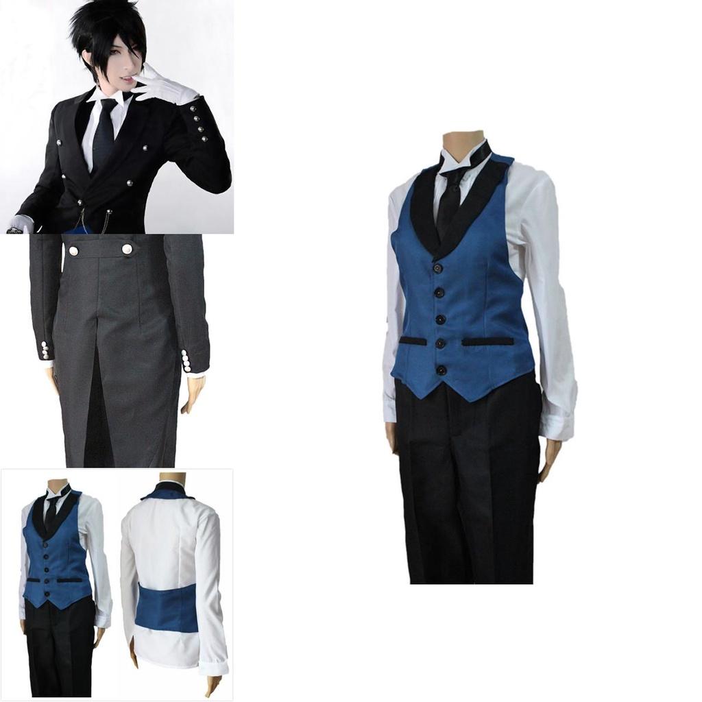 Exquisite Black Butler Kuroshitsuji Sebastian Michaelis Uniform Cosplay Costume Suit