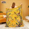 1Pc Chinese Style Flower Bird Print Flannel Blanket Multi Size Living Room Sofa Nap And Leisure Blanket Soft Machine Washable