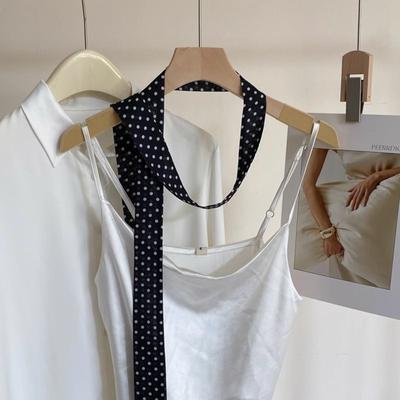 Women Narrow Long Scarf 190X4.5Cm Polka Dot Tie Bag Ribbon Headband Choker Streamer Lady Accessories