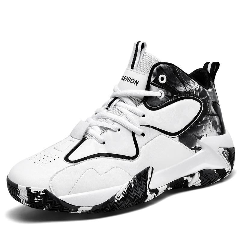 Mens Non-slip Basketball Shoes Outdoor Breathable Comfortable Sports Shoes Young Boy Training Athletic Basketball Sneakers