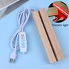 LED Rectangular Wooden Night Light Base Artistic Lamp With USB Powered Switch Suitable For Glass Art And Resin Decor