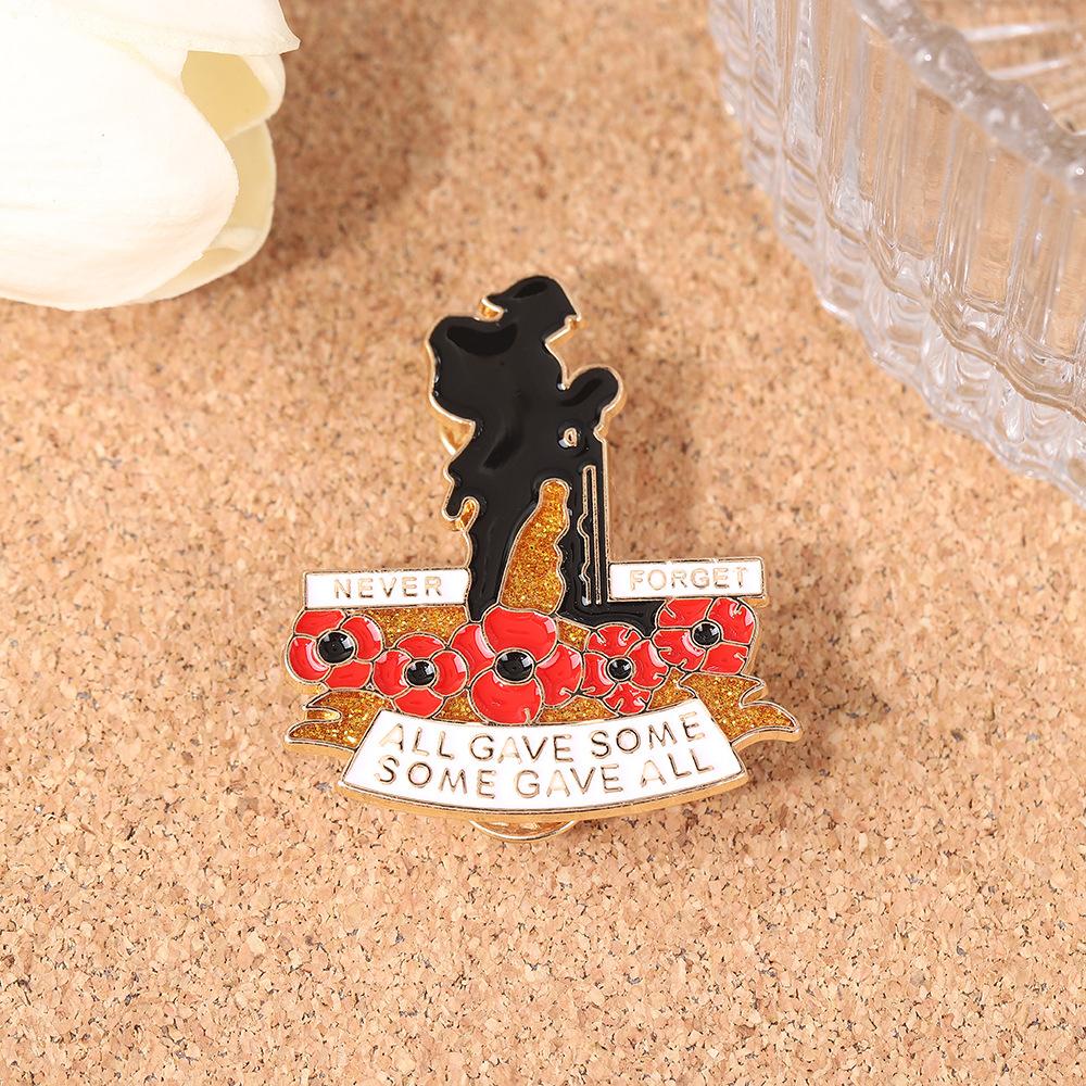 Poppy British Legion Soldier Brooch Oil Dripping Jeans Backpack Decoration Cartoon Characters