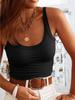 Women's Scoop Neck Ribbed Knit Tank Top Sleeveless Summer Camisole