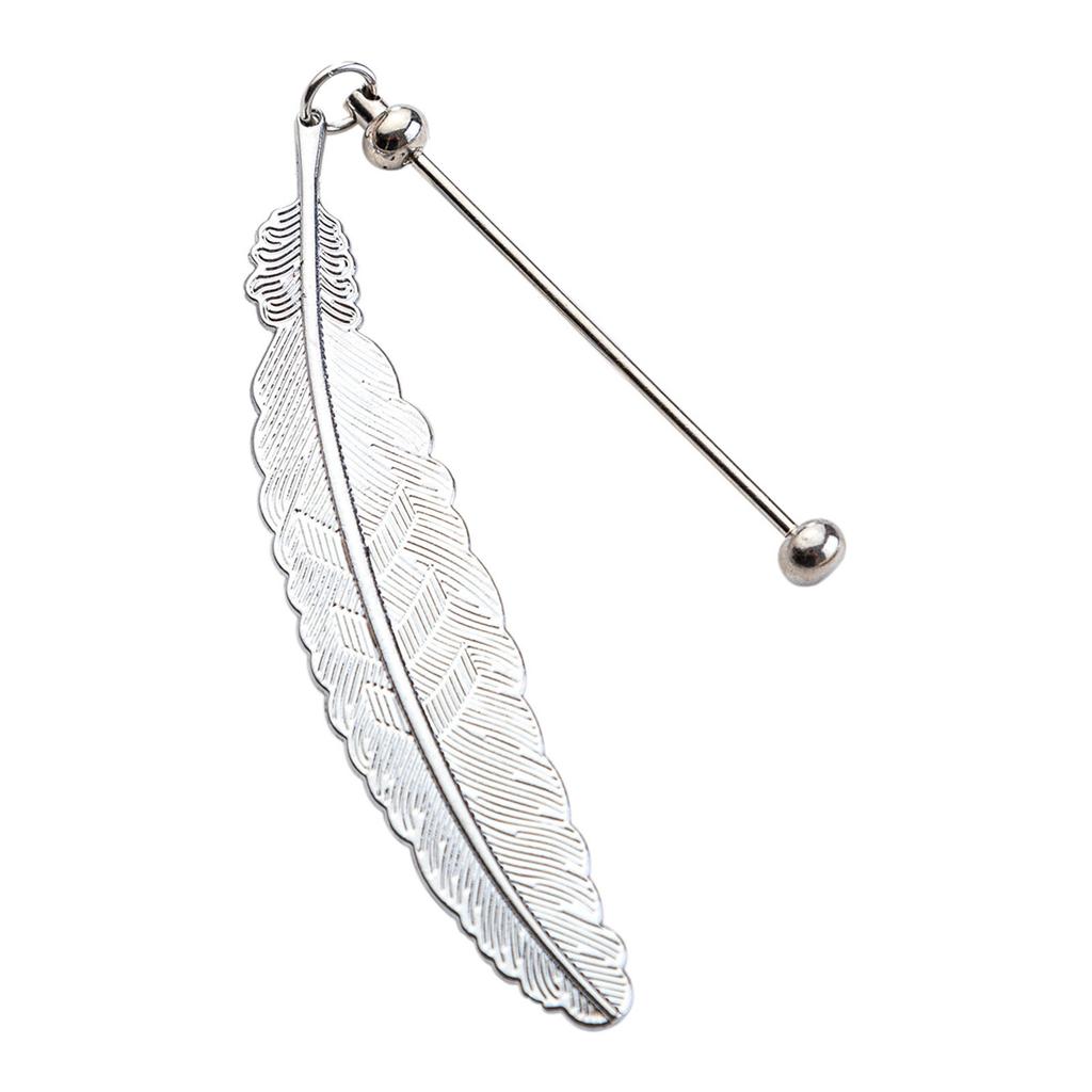 Feather Bookmarks Beadable Book Mark Metal Feather Book Page Holder for Book Lover Reader Teacher Student Gift