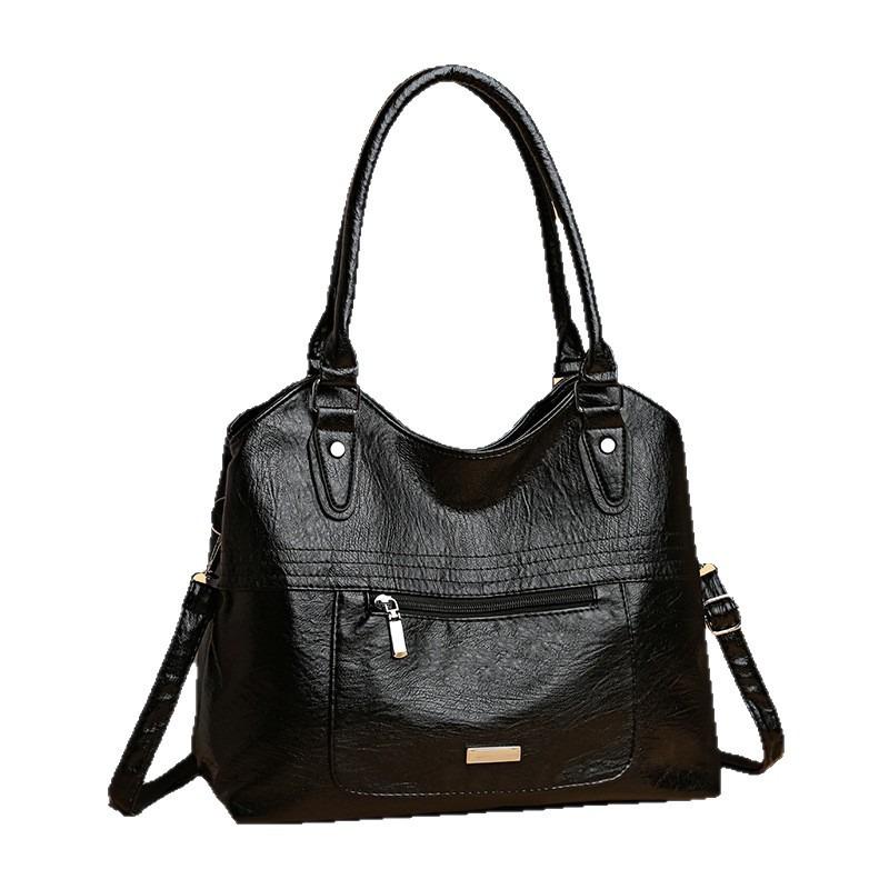 Casual Shoulder Bag Women's Bag Large Capacity Solid Color Simple Portable Underarm Messenger Tote Bag