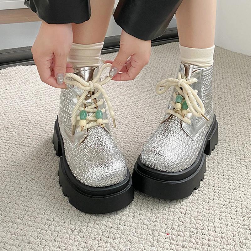 

Flats Platform Women Ankle Fashion Designer Winter Dress Sport Botas Woman Chelsea Boots Femme for Adult Women 38