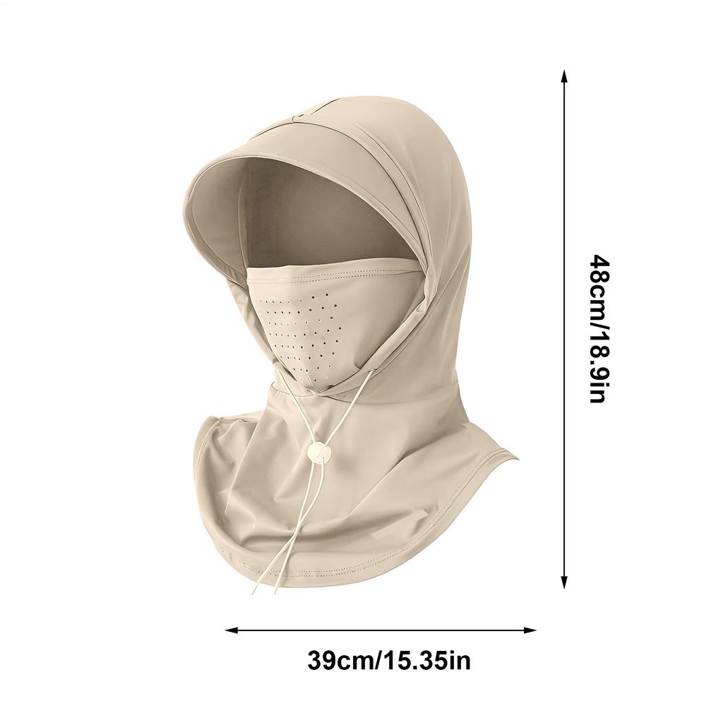 

Summer Face Sunshade Anti-UV Hat Integrated Ice Silk Breathable Scarf Driving Cycling Face Towel Neck Sun Protection Hat хакі