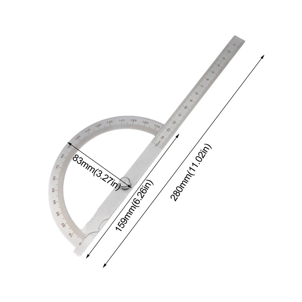 0-180 Degree Rotation Angle Gauge Tool Stainless Steel Protractor