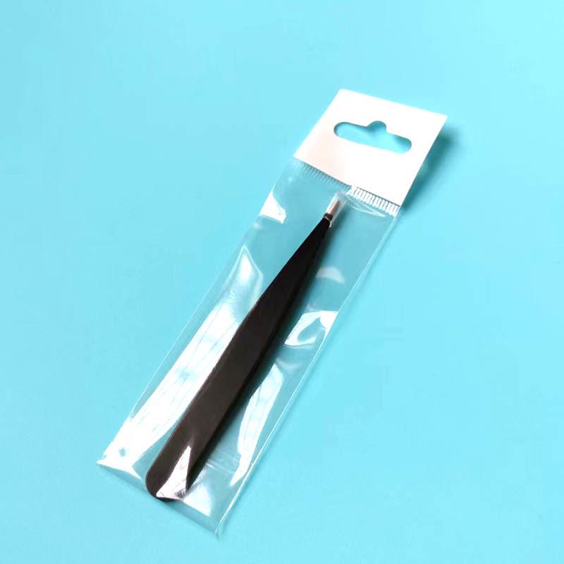 Individually Packaged Stainless Steel Black Eyebrow Tweezers