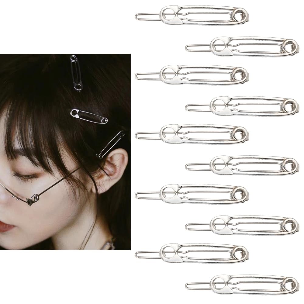 Gothic Hair Clips Set Paperclip Shaped Hair Pins for Women Girls Y2K Punk Hair Clip for Teen Girl Goth Hairpins for Long Short Hair Barrettes Goth
