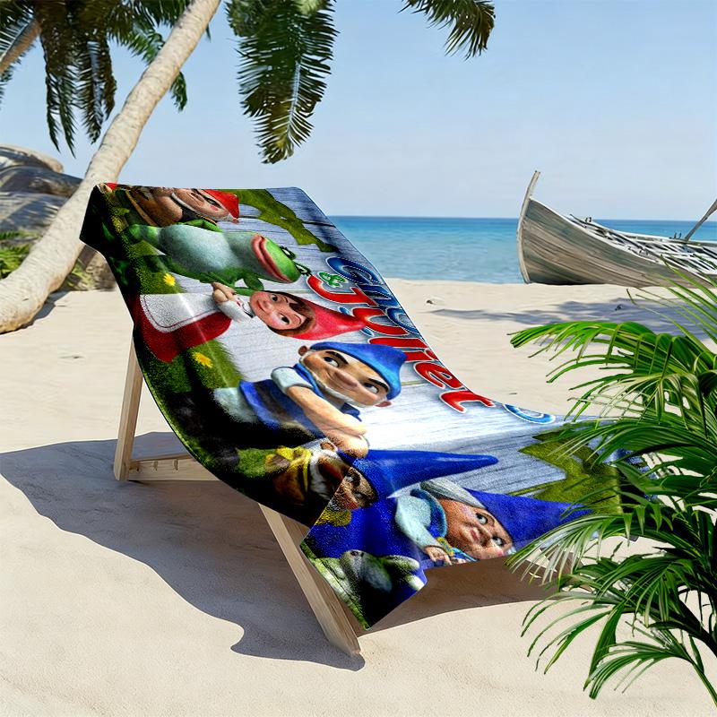 Gnome 2D Flat Print Beach Towel, Large Soft Quick Dry Towel for Beach Camping SwimmingZSTJ0915316
