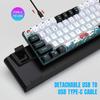68 Keys 60% Mechanical Gaming Keyboard Hot Swappable Blue Switch Ice Blue Backlight Detachable USB-C Cable For Windows Mac Linux