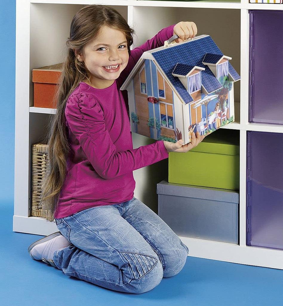 PLAYMOBIL Dollhouse 70985 Mitnehm-Puppenhaus Mit Griff, Zusammenklappbar, Spielzeug Für Kinder Ab 4 Jahren