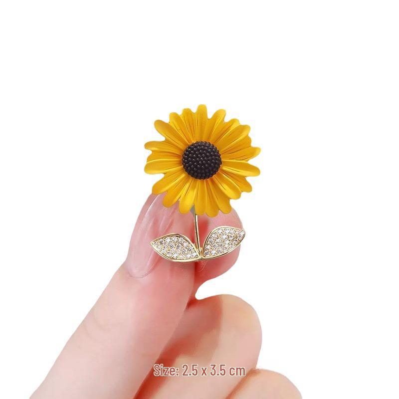 Elegante Sonnenblumenbrosche für Damenanzüge – perfektes Geschenk für den erfolgreichen College-Eintritt