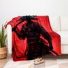 Samurai Warrior Art Print - Japanese Bushido PosterBlanket Flannel Throw Blanket for Sofa, Bed, Travel, Camping, Office, Couch, Chair, And B