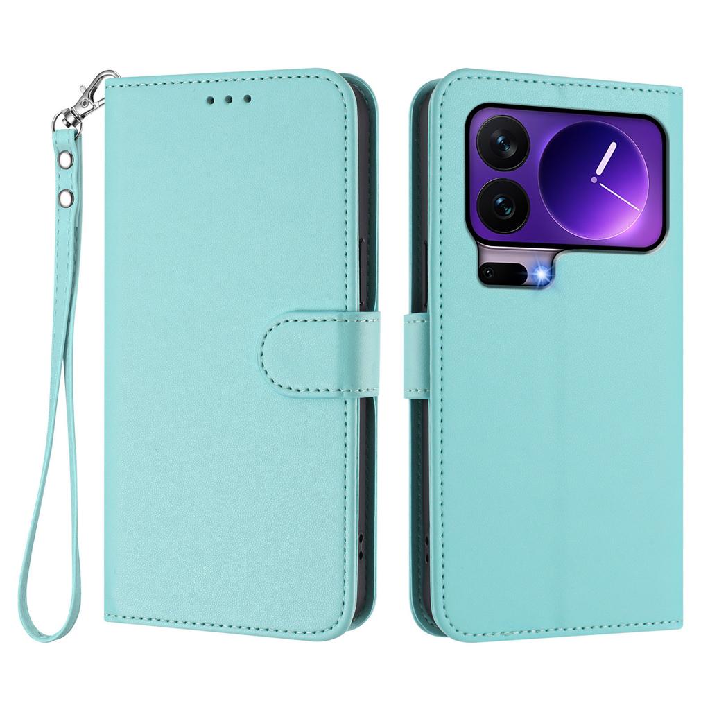 For Xiaomi 17 Pro Leather Case Wallet Stand Phone Cover with Wrist Strap