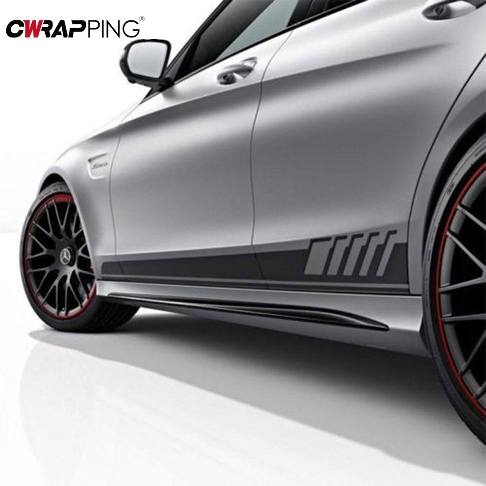 Auto Seitenaufkleber Rennstreifen Fahrzeug Universal Rennstreifen Tür Seitenschweller Aufkleber Außendekorationen für Zubehör